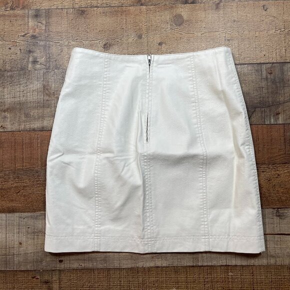 Free People Cream Faux Leather Mini Skirt size 2 - Picture 2 of 3